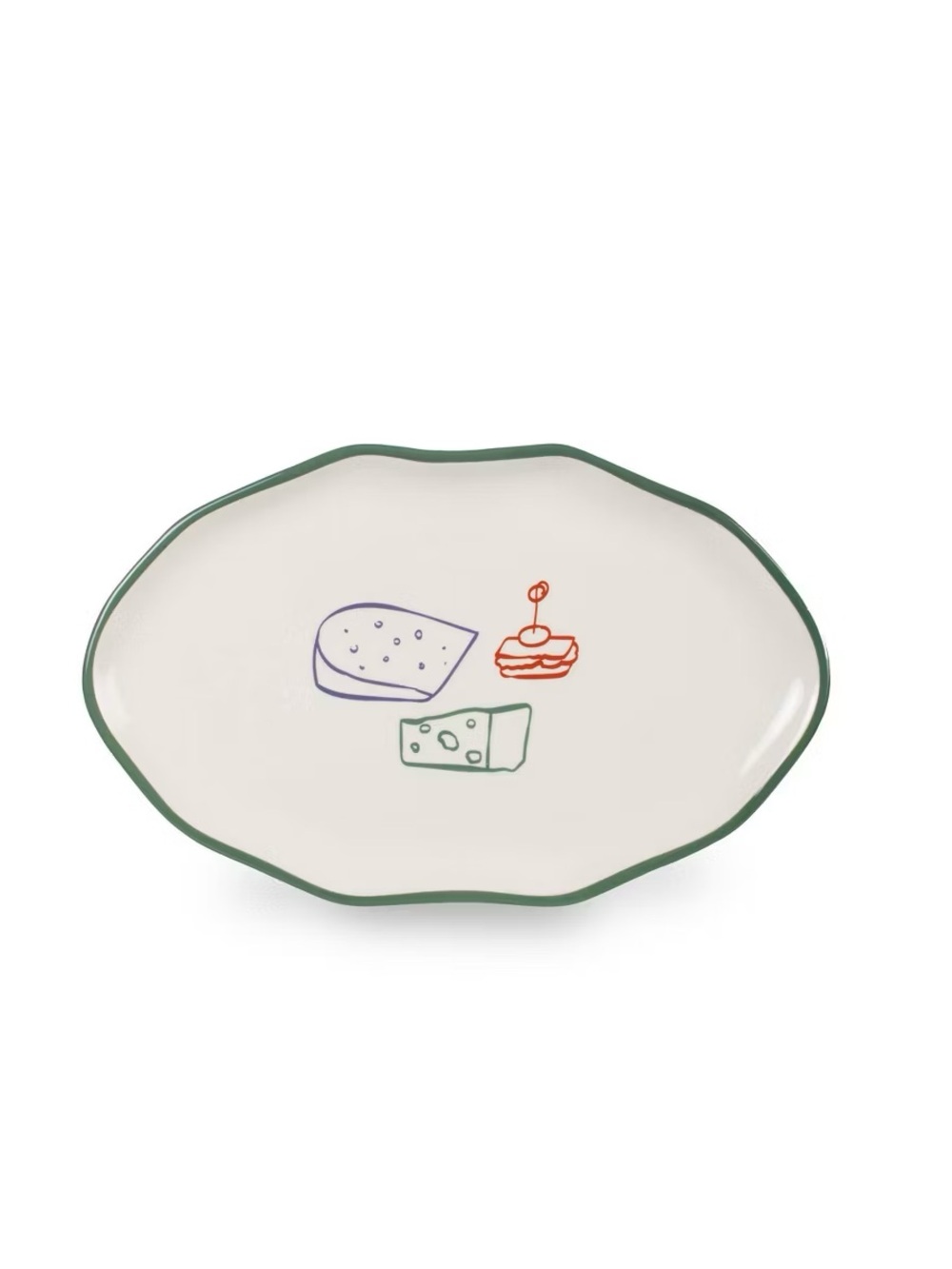 Ceramic Small Oval Serving Tray Platter Cheese  - Bullseye's Playground